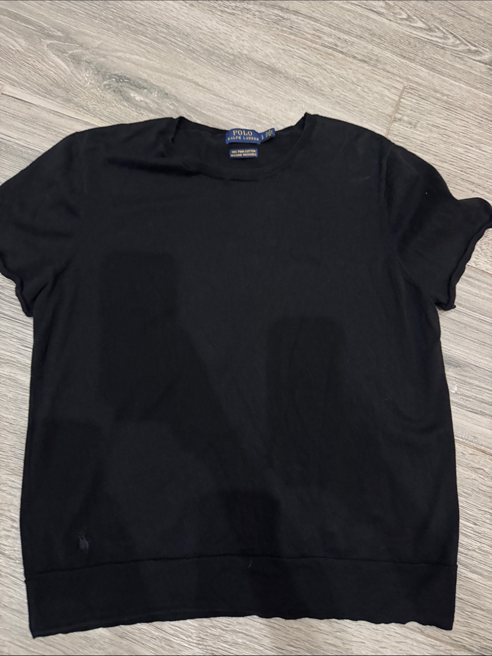 Polo by Ralph Lauren 100% Pima Cotton Black Short-Sleeve Crewneck Tee